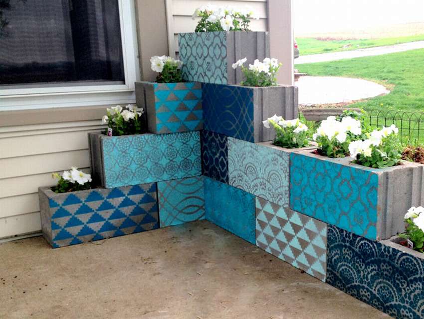 Cinder Block Planter.
