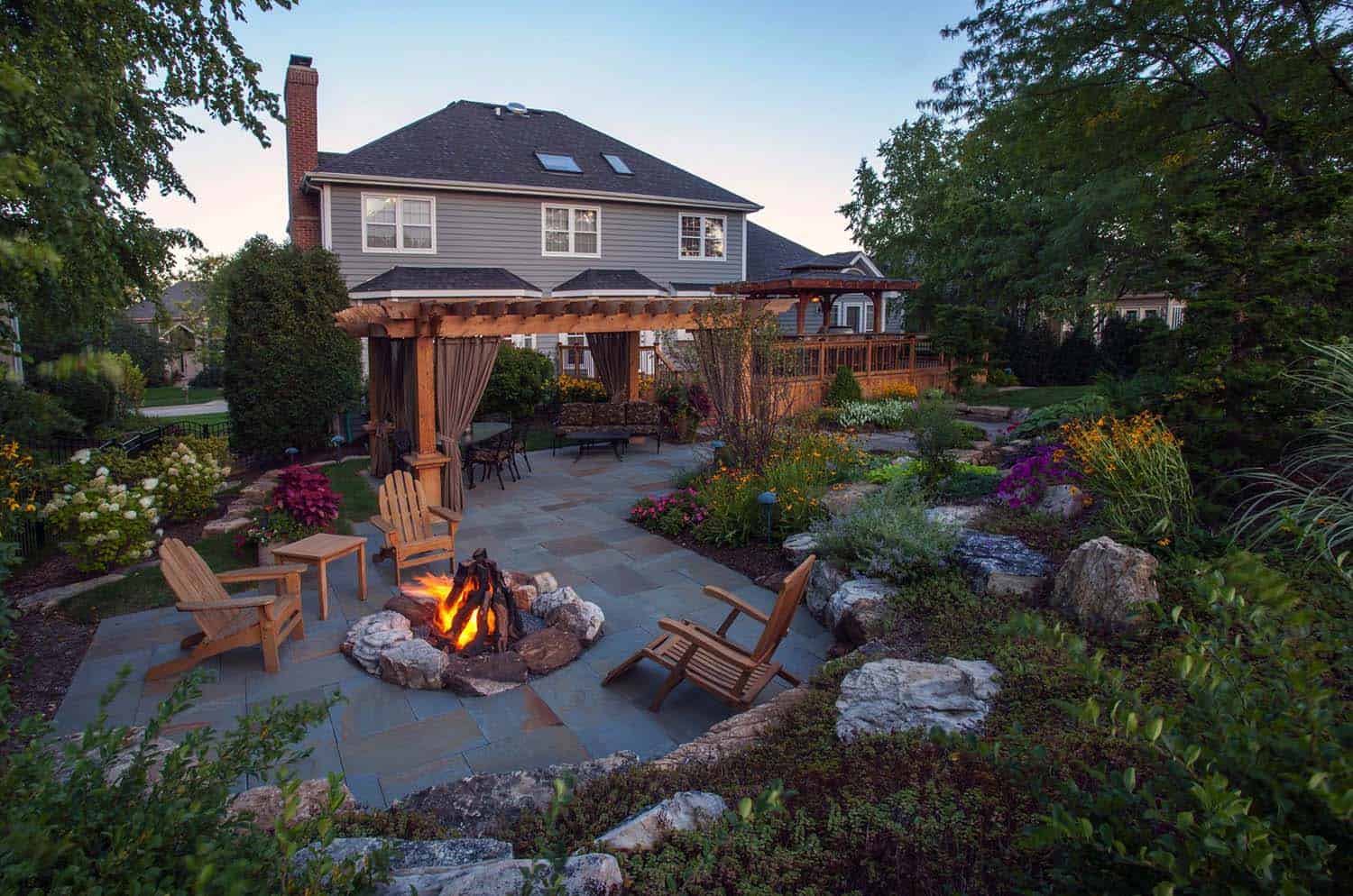 Fire Pit in Backyard