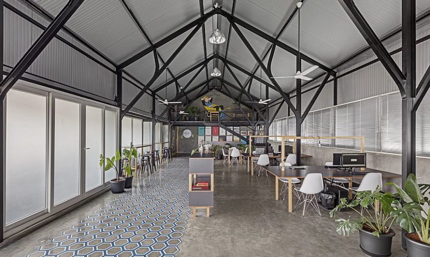 This Modern Industrial Workspace Has a Unique Personality of Its Own!