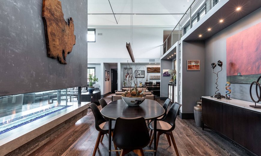 Cozy and Festive Dining Rooms with Two-Sided Fireplaces Perfect for Holidays