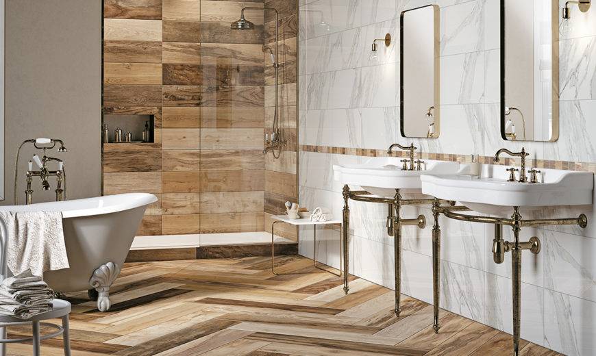 Expand Your Design Horizons With These Wood Tile Bathroom Ideas